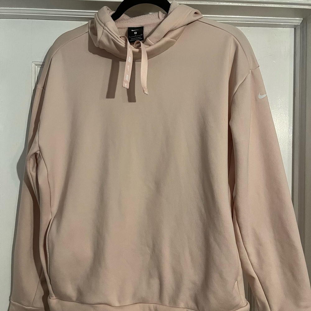Nike Soft Pink Pullover Sweater with Drawstring Hood